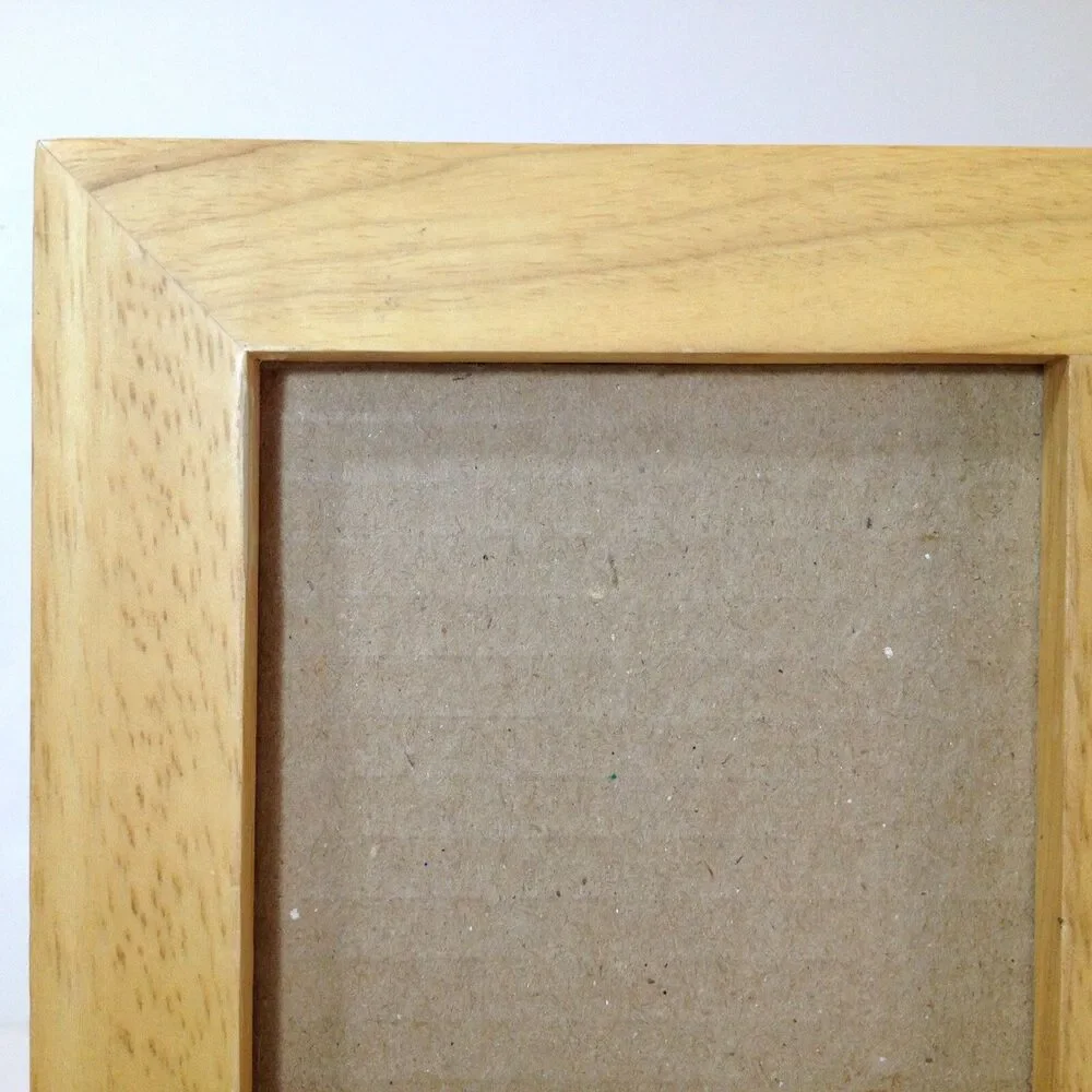 Vintage 9 x 9 Natural Wood Picture Frame Stand or Hang Holds 5 Photos